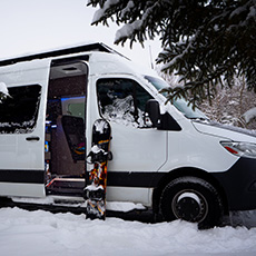 Sprinter camper van with 4 season camping ability